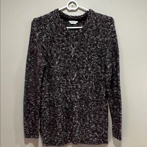 Women’s Burgundy, Grey & black V-Neck Sweater